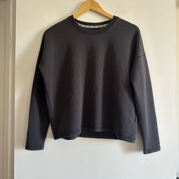 Madewell MWL Gray ‘Vintage Mulberry’ Superbrushed Easygoing Sweatshirt Crewneck - Picture 8 of 12